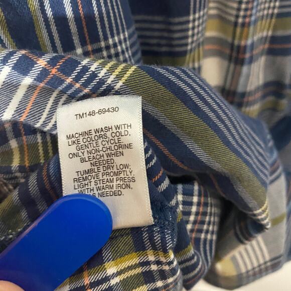 Pendleton Blue Ivory Checkered Long Sleeve Shirt Tunic Dress 100% Cotton Sz L - Picture 8 of 9